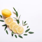 fresh sliced lemon with eucalyptus private label skin care