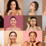 Diverse Women Showcasing Skincare Routines in Studio