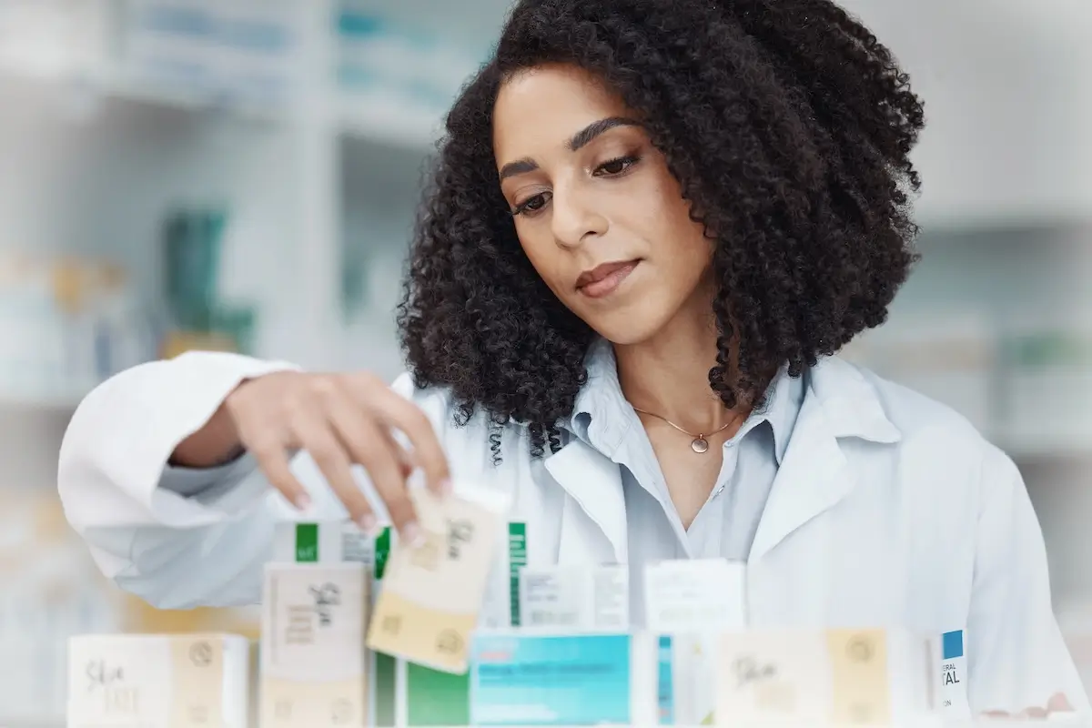 pharmacy medicine and pills with black woman in s 2025 04 06 07 43 28 utc pharmacy medicine and pills with black woman in s 2025 04 06 07 43 28 utc