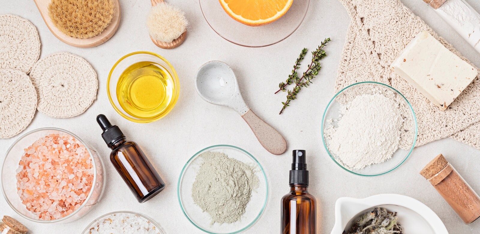homemade cosmetics and clay facial mask eco friendly